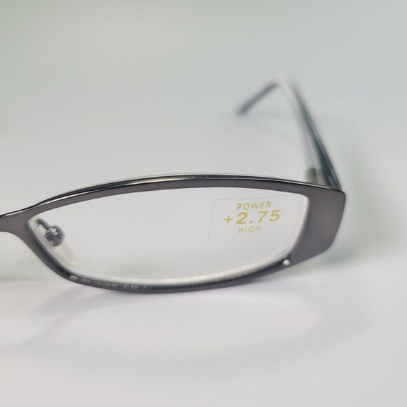 Design Optics reading glasses +2.75 silver gray full rim rectangular - Picture 5 of 8